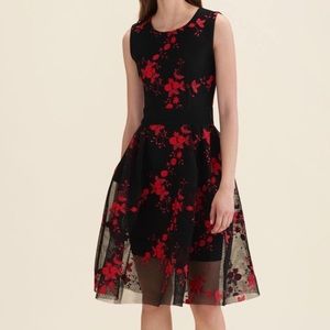 SOLD 💃🏻 Maje black red roses RUDIO DRESS
